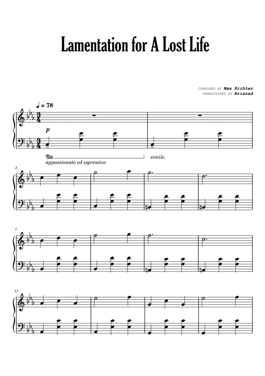 Lamentation For A Lost Life (arr. Ariazad)