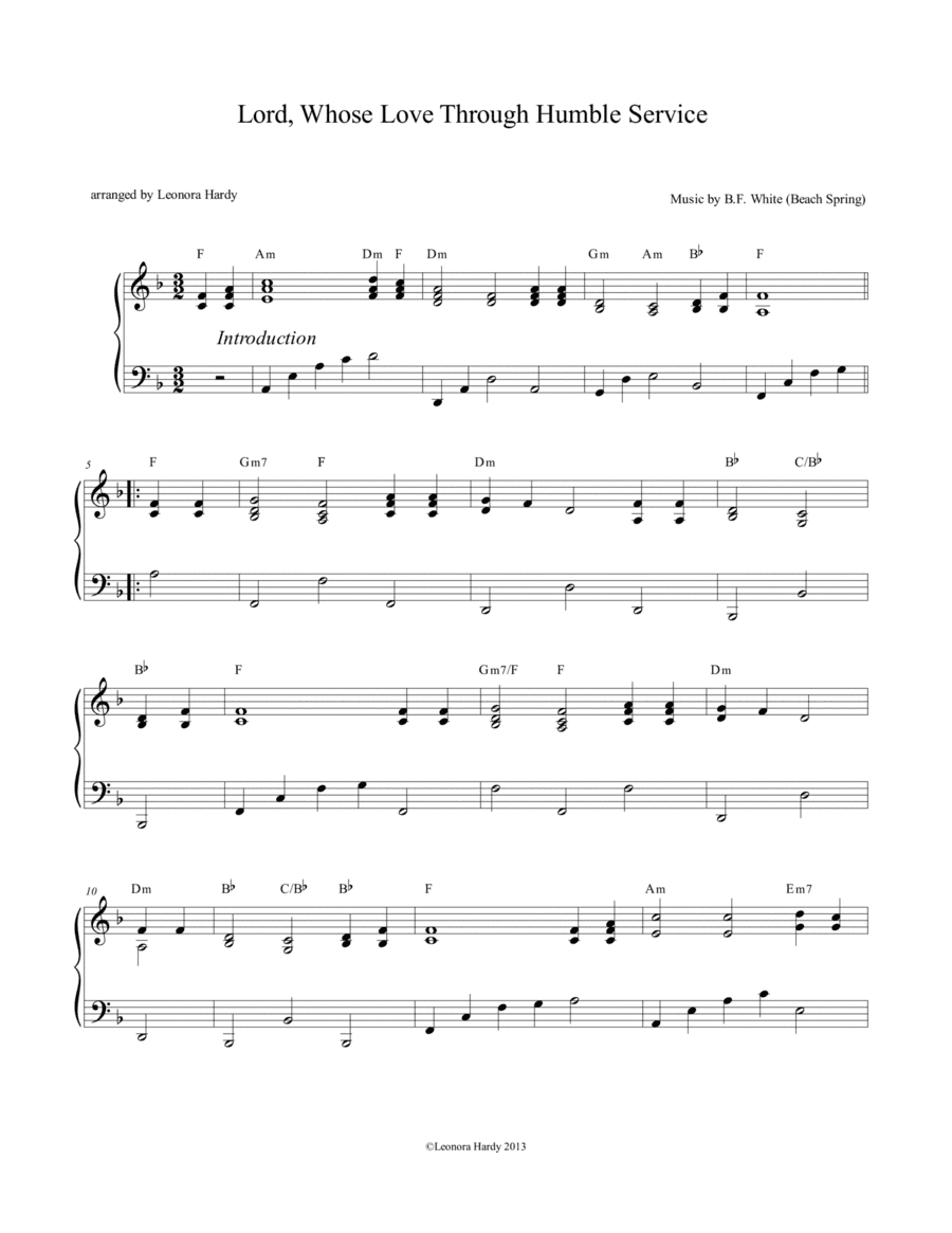 Lord, Whose Love Through Humble Service (arr. Leonora Hardy)