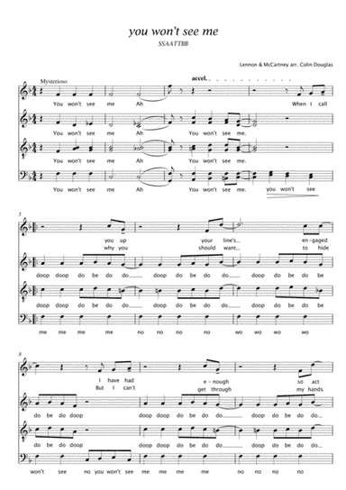 You Won't See Me (arr. Colin Douglas)