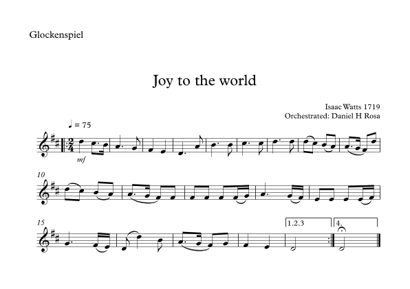 Joy to the world - Christmas Carol - Glockenspiel (arr. Daniel H Rosa)