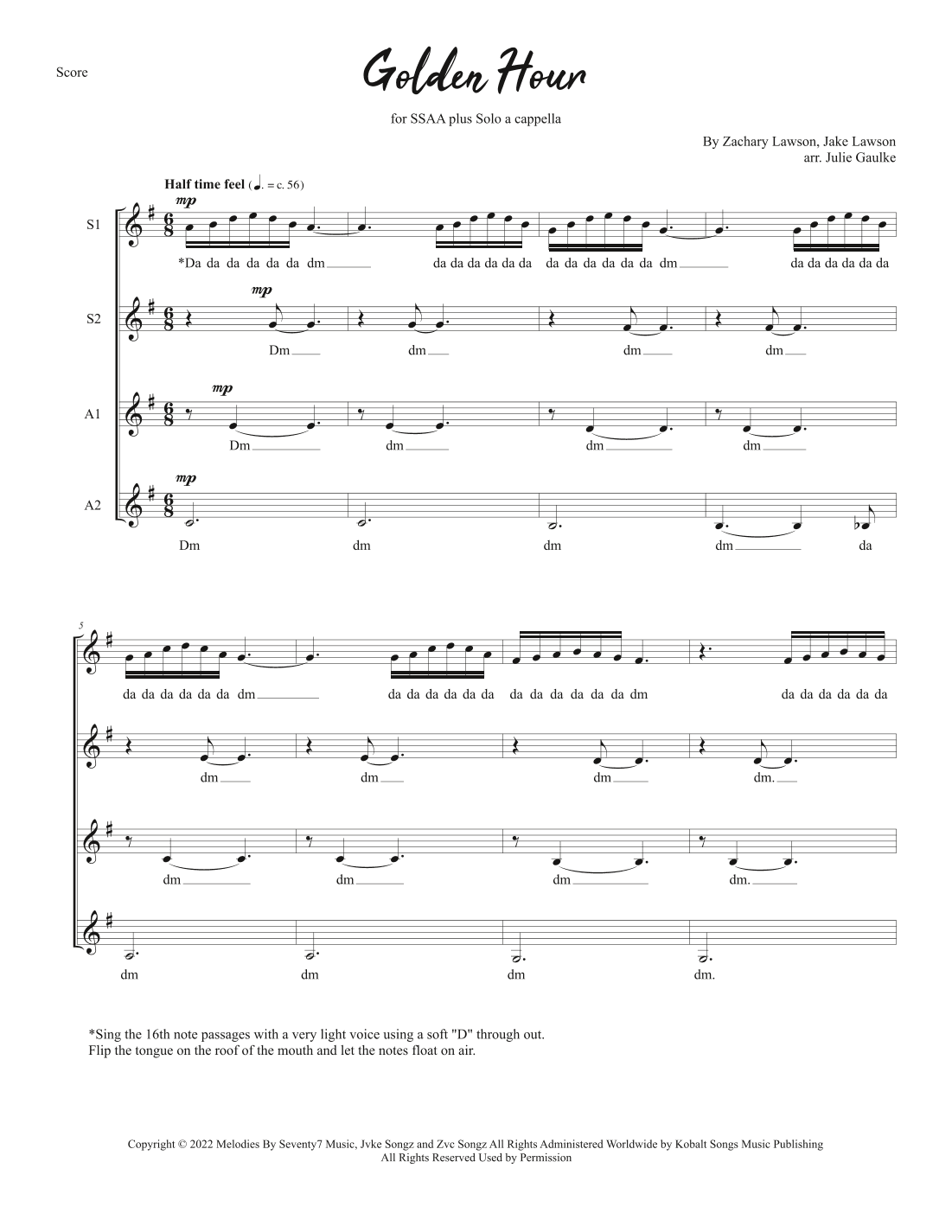 Golden Hour (arr. Julie Gaulke)