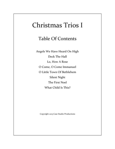Christmas Trios I - violin, viola, cello (arr. Case Studio Productions)