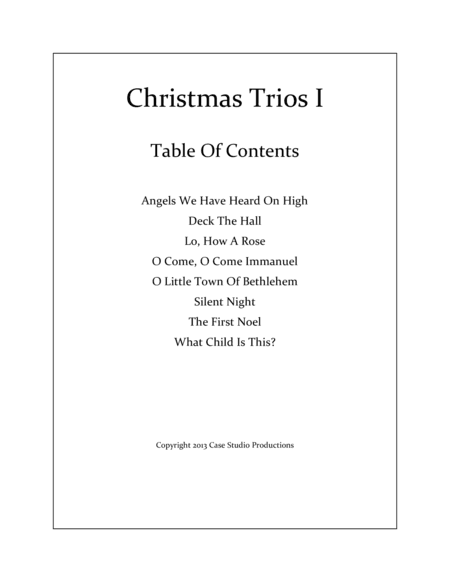 Christmas Trios I - violin, viola, cello (arr. Case Studio Productions)