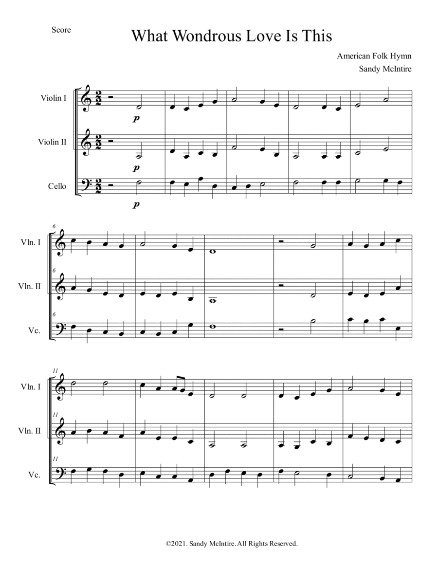 What Wondrous Love Is This (String Trio) (arr. Sandy McIntire)