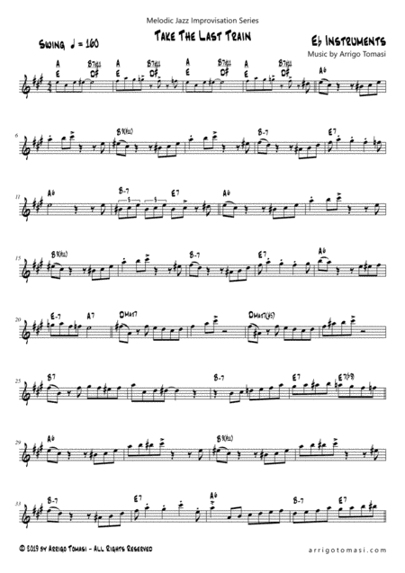 Melodic Jazz Improvisation Series: Take The Last Train (Eb instruments)