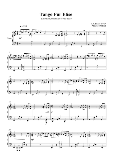 Tango Fur Elise  (Based on Beethoven's Für Elise) (arr. SCMusic)
