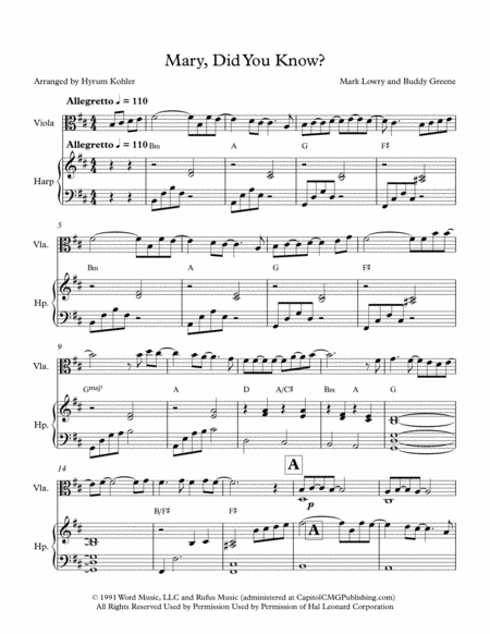 Mary, Did You Know? (arr. Hyrum Kohler)