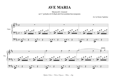 GOUNOD - AVE MARIA - Arr. for Organ 3 staff (arr. Renato Tagliabue)