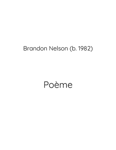 Poème (for woodwind quintet)
