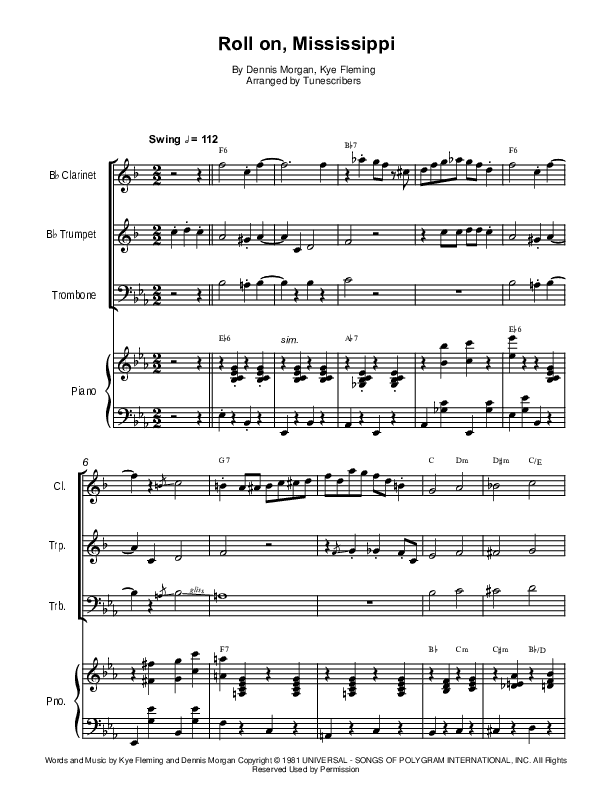 Roll on, Mississippi (arr. Tunescribers)