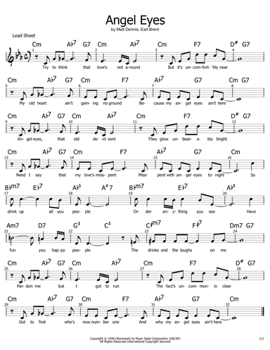 Angel Eyes (arr. Philip Jackson)