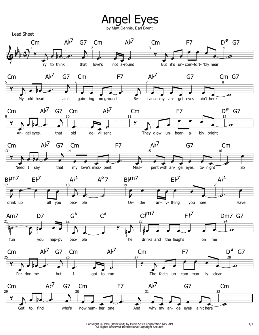 Angel Eyes (arr. Philip Jackson)