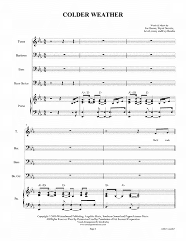 Colder Weather (arr. Jim Farley www.arrangementsone.com)