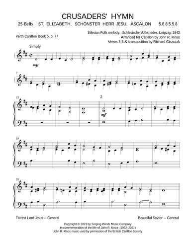 25B. CRUSADERS' HYMN (arr. John R. Knox & Richard Giszczak)