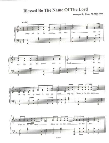 Blessed Be The Name Of The Lord (arr. Diane M. McGahee)