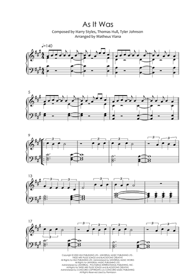 As It Was (arr. Matheus Viana)