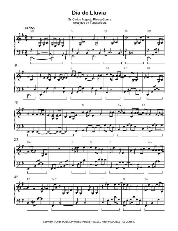 Día de Lluvia (arr. Tunescribers)