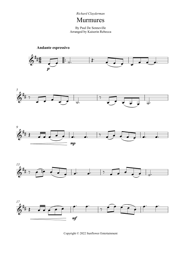 Murmures (arr. Kaiserin Rebecca)