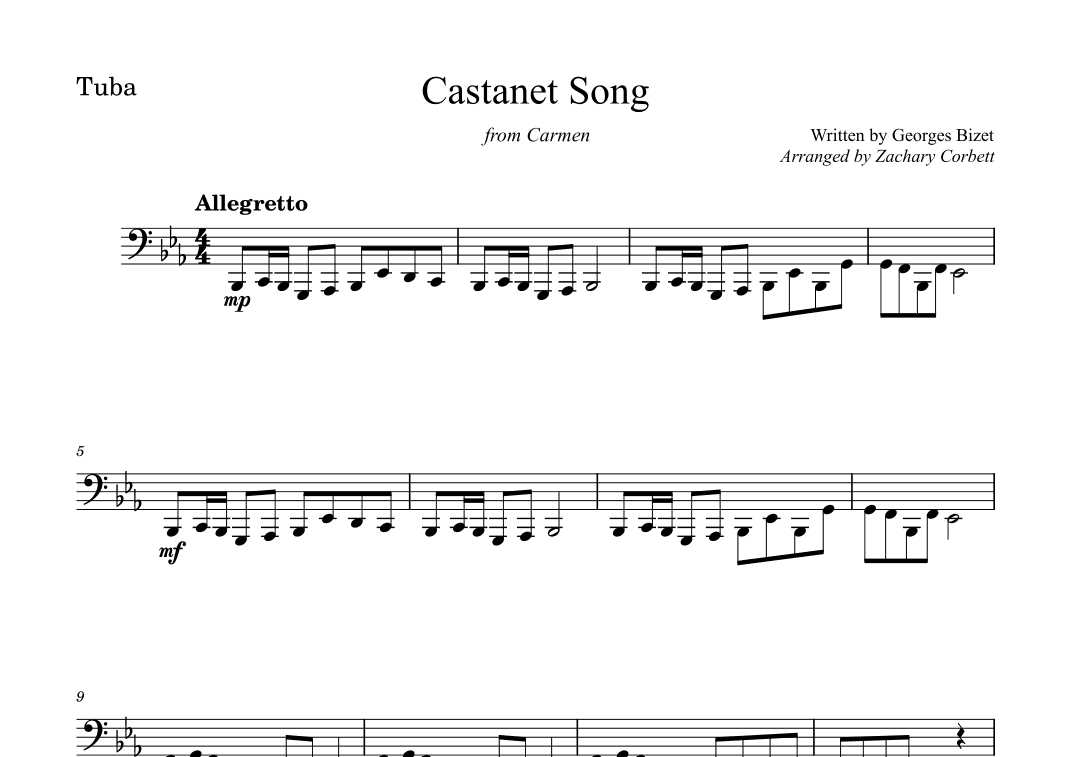 Castanet Song (arr. Zachary Corbett)