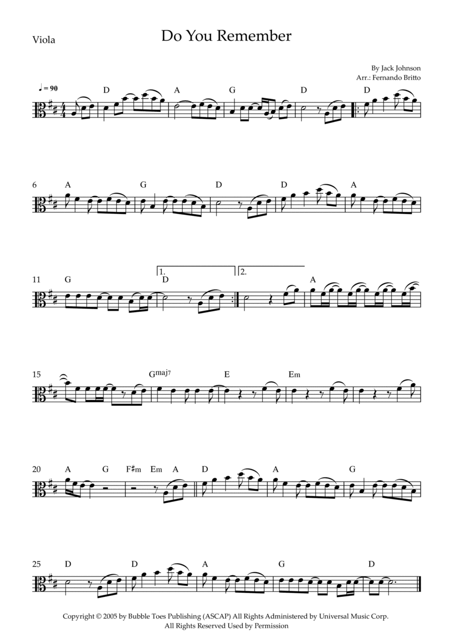 Do You Remember (arr. Fernando Britto)