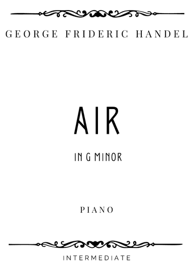 Handel - Air in G Minor - Intermediate (arr. Piacere Music Sheets)