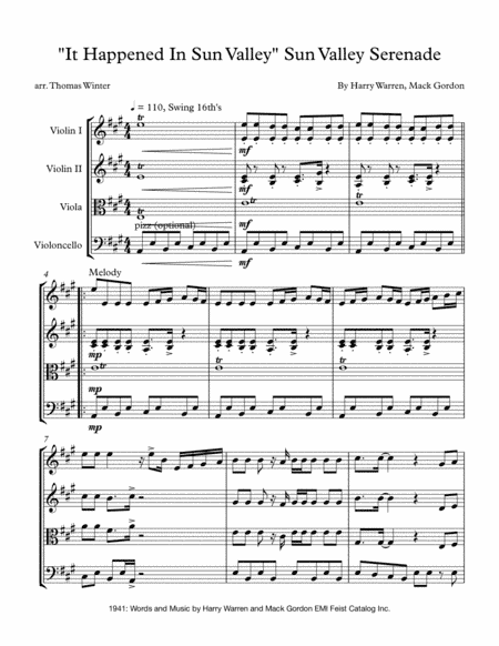 It Happened In Sun Valley (arr. Thomas Winter)