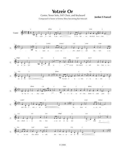 Yotzeir Or - lead sheet
