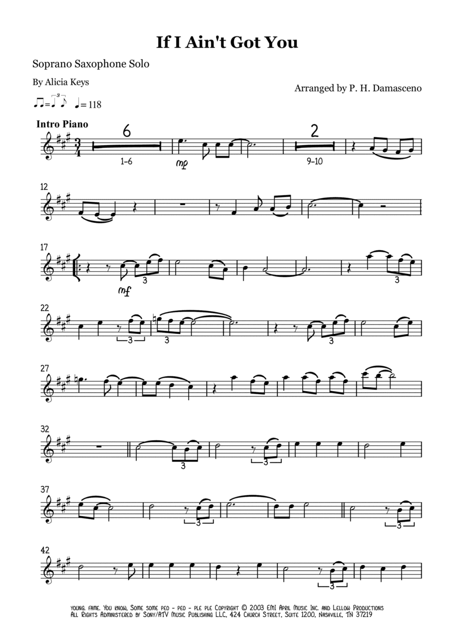 If I Ain't Got You (arr. P.H. Damasceno)