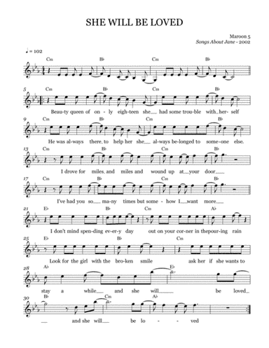 She Will Be Loved (arr. Brock Chart)