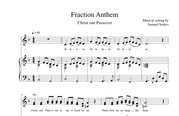 Fraction Anthem (Christ Our Passover) - for 2-part choir and piano