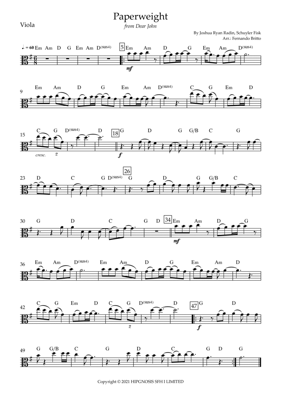 Paperweight (arr. Fernando Britto)