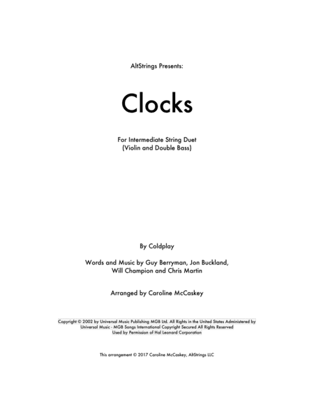 Clocks (arr. Caroline McCaskey)