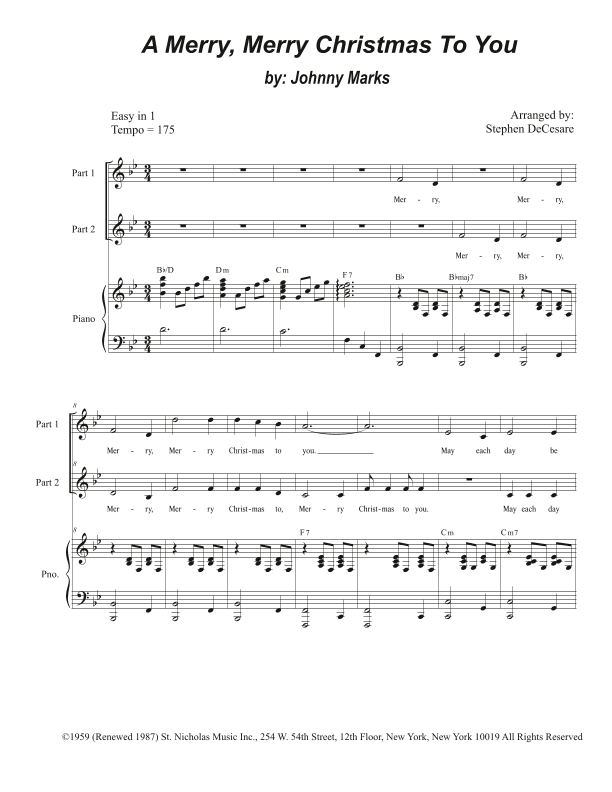A Merry, Merry Christmas To You (arr. Stephen DeCesare)