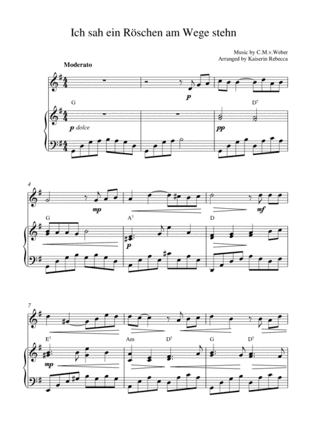 Ich sah ein Röschen am Wege stehn (arr. Kaiserin Rebecca)