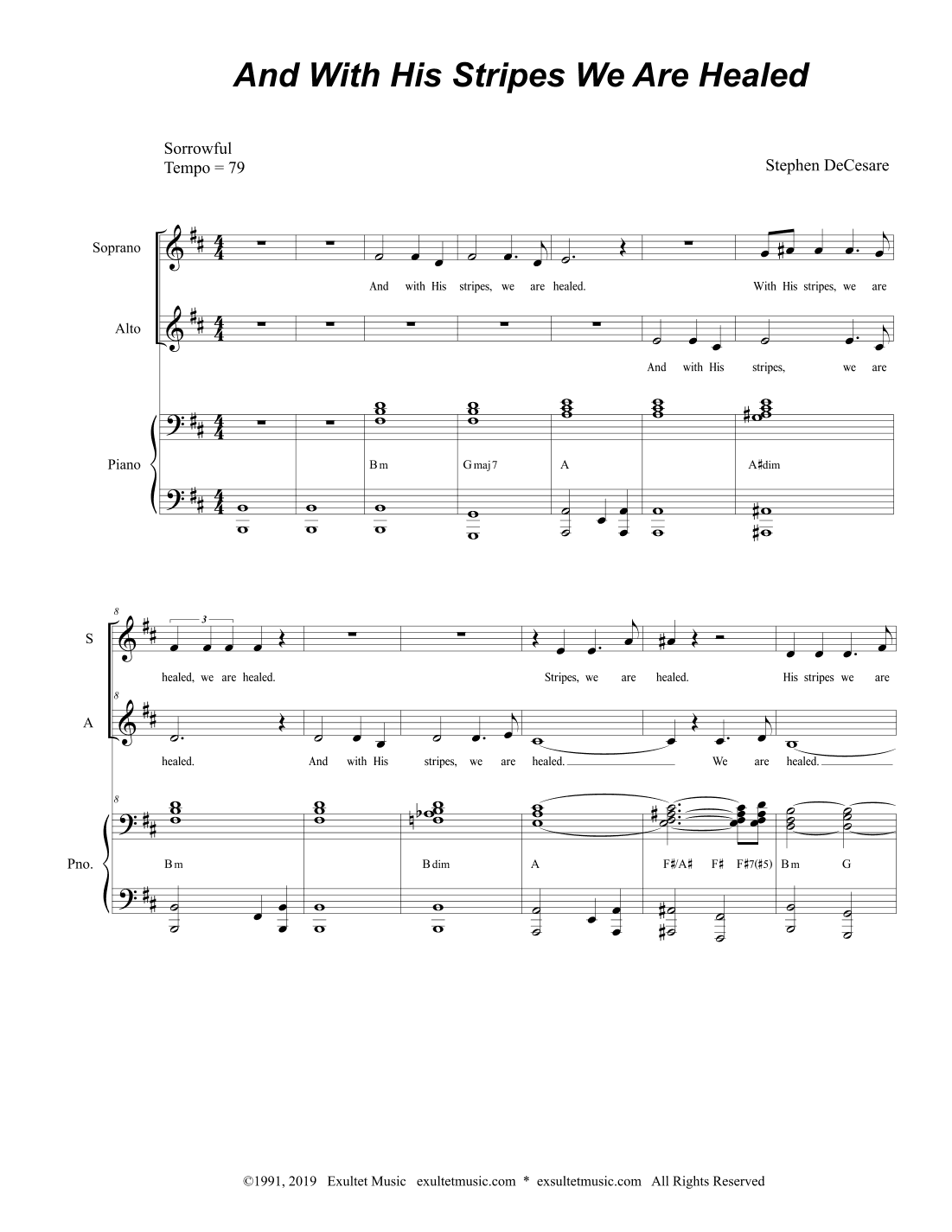And With His Stripes We Are Healed (Duet for Soprano and Alto Solo)