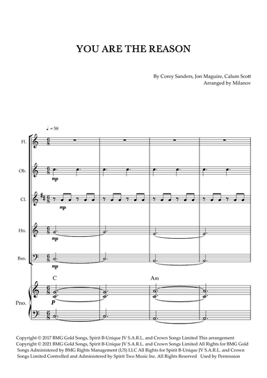 You Are The Reason (arr. Milanov)