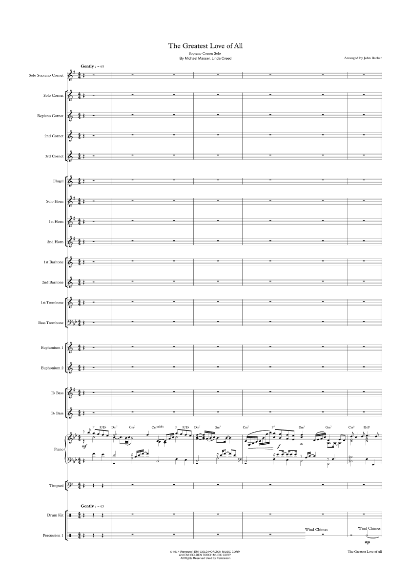 The Greatest Love Of All (arr. John Barber)