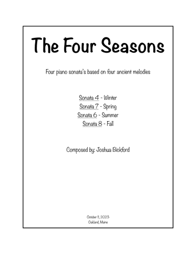 The Four Seasons: Four piano sonatas based on four ancient melodies