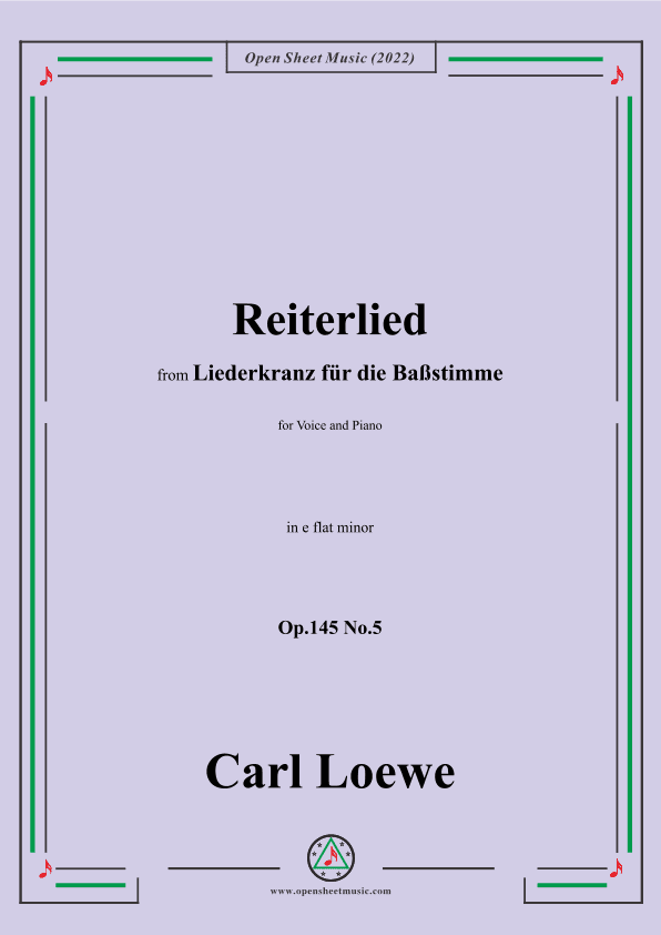 Loewe-Reiterlied,Op.145 No.5,in e flat minor (arr. OSM Press)