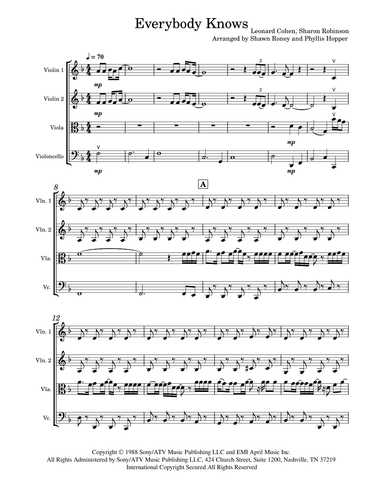 Everybody Knows (arr. Phyllis Hopper)