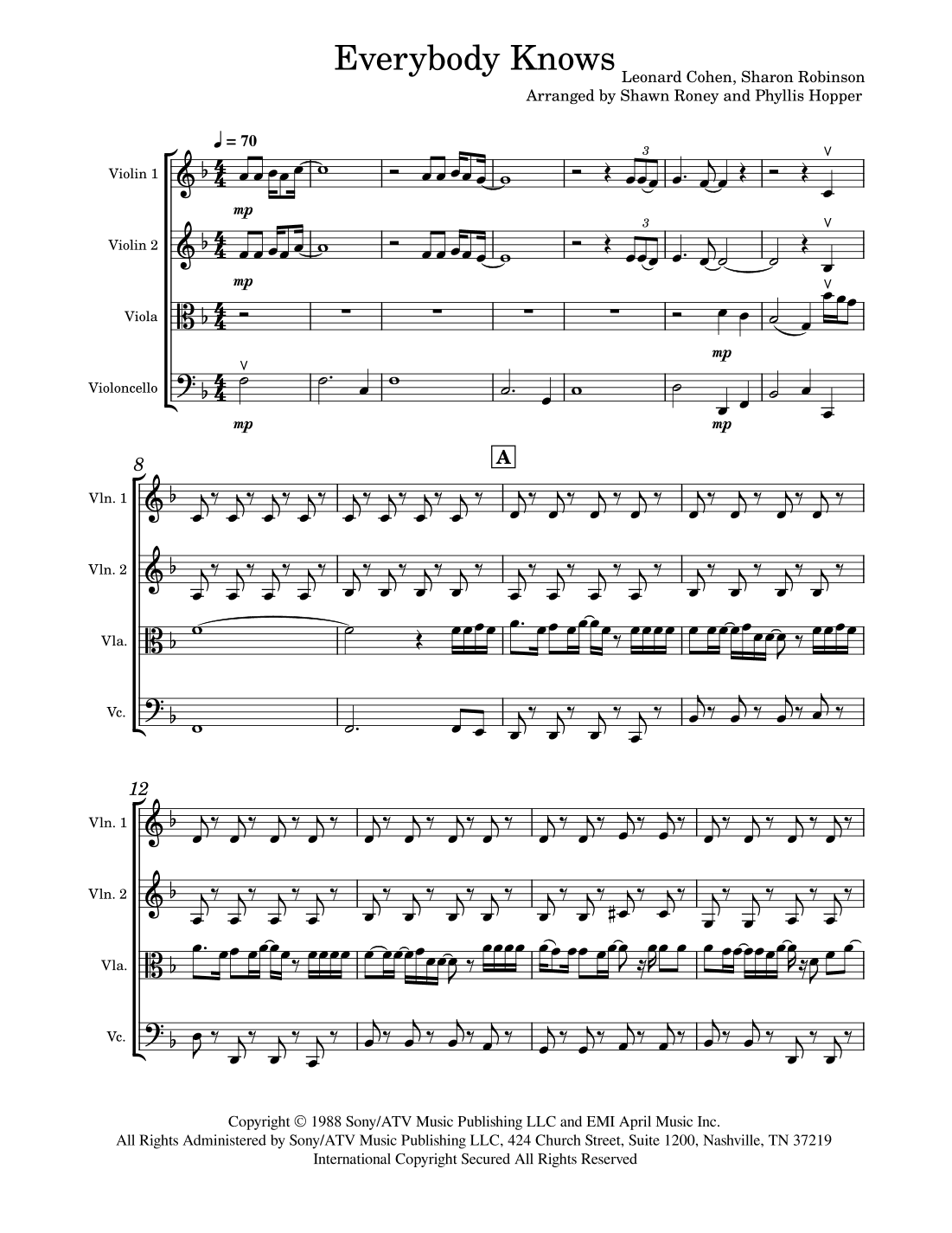 Everybody Knows (arr. Phyllis Hopper)