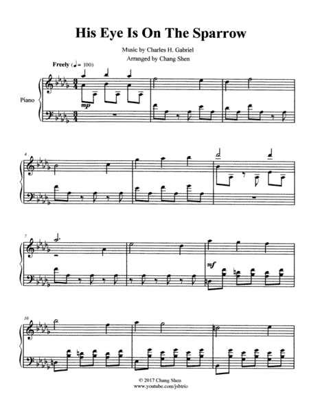 His Eye Is on The Sparrow (arr. Chang Shen)