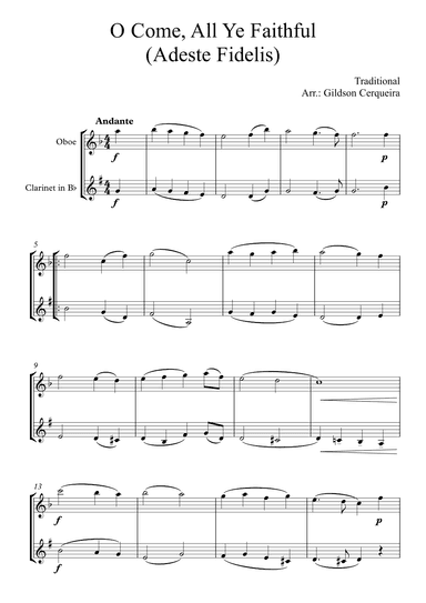 O Come, All Ye Faithful (Adeste Fidelis) (arr. Gildson Cerqueira)