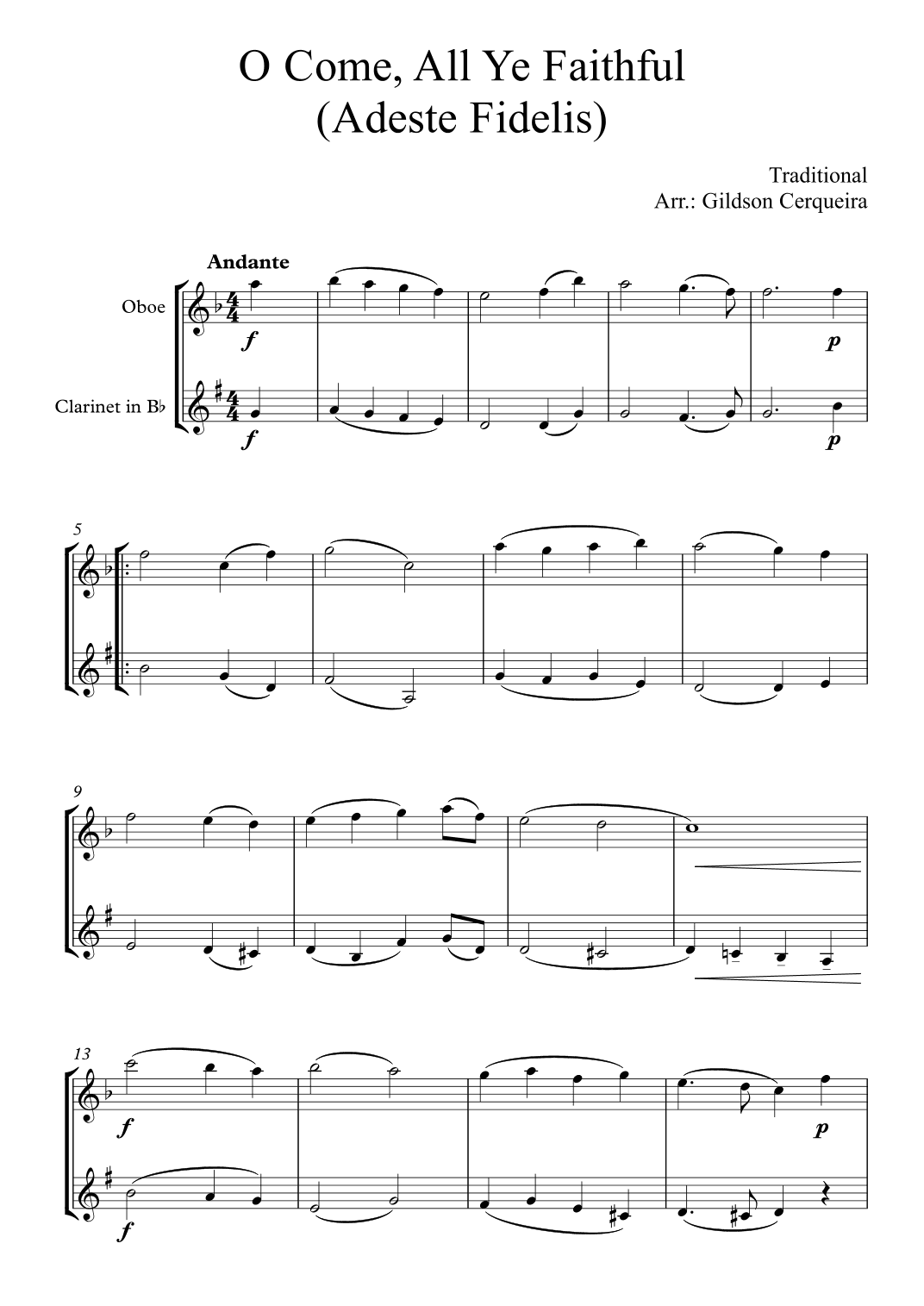 O Come, All Ye Faithful (Adeste Fidelis) (arr. Gildson Cerqueira)