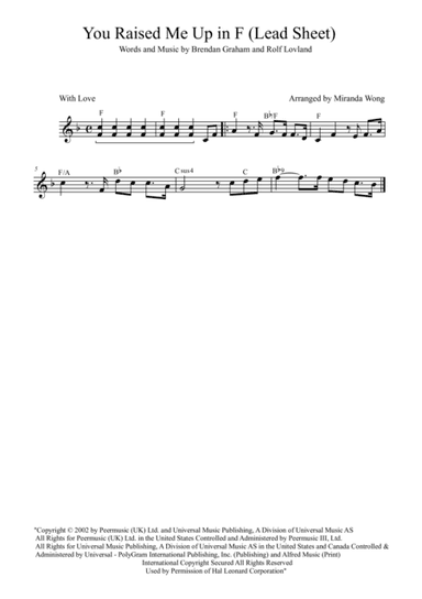 You Raise Me Up (arr. Miranda Wong)