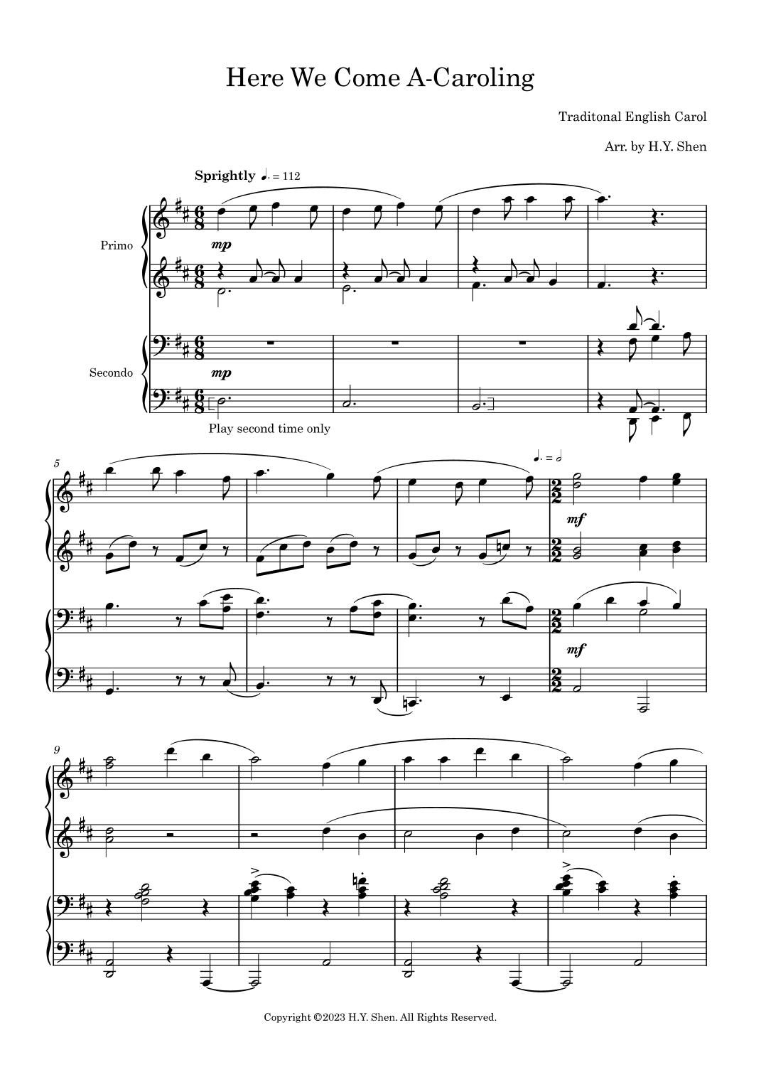 Here We Go A-Caroling (The Wassail Song) (arr. H.Y. Shen)