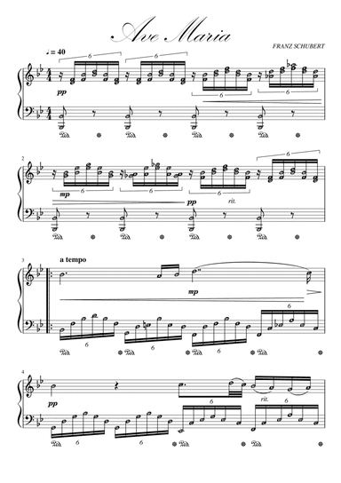 AVE MARIA (Schubert) with note names (arr. Published Harmony Valarie)
