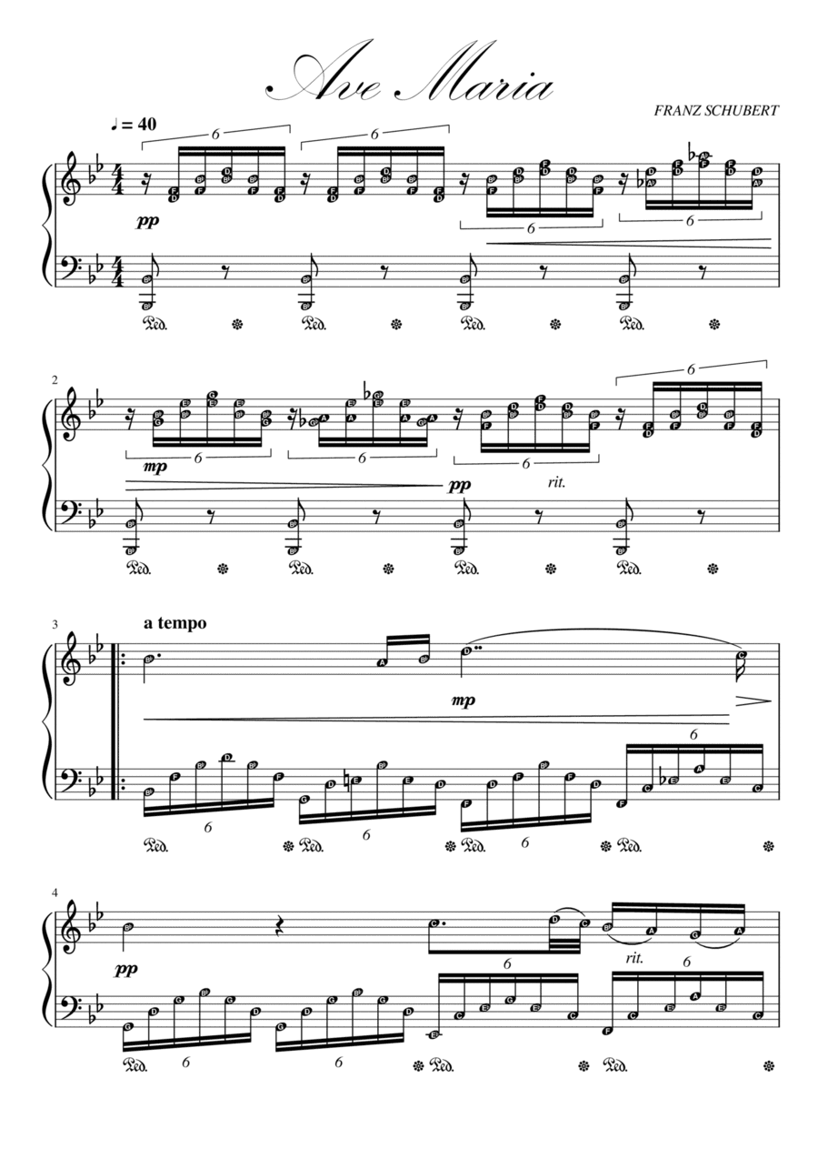 AVE MARIA (Schubert) with note names (arr. Published Harmony Valarie)