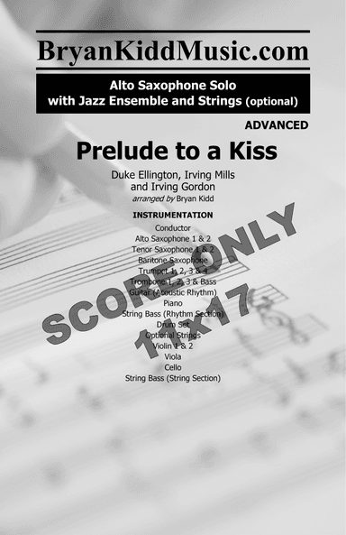 Prelude To A Kiss - Score Only (arr. Bryan Kidd)