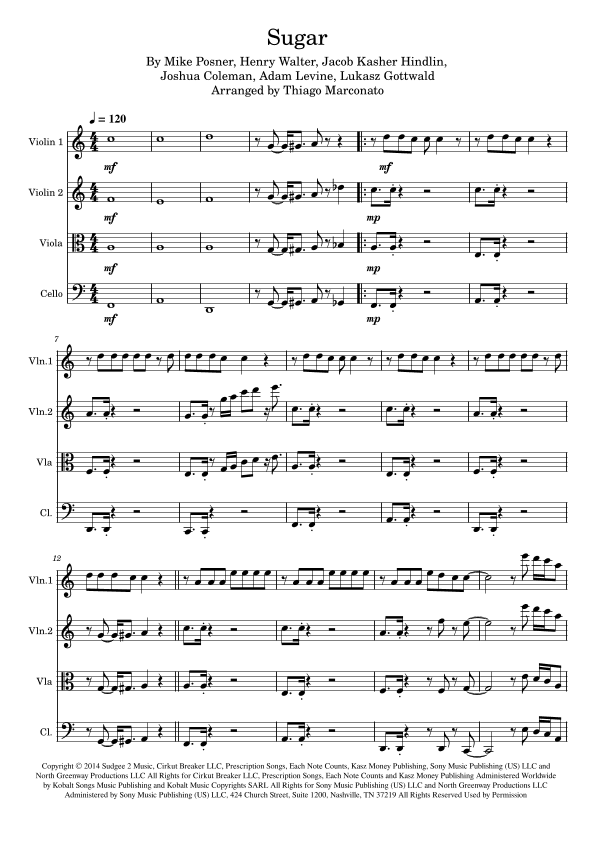 Sugar (arr. Thiago Marconato)